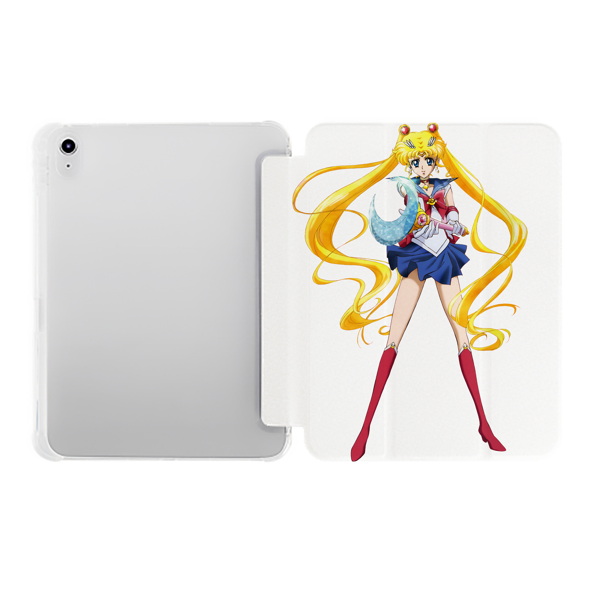 （画像用） 美少女戦士セーラームーン 月野 うさぎ つきの うさぎ Sailor Moon Tsukino Usagi IPad ケース ペン収納付き 三つ折りスタンド PUレザー×シリコン 対応機種9.5/10.5/10.9インチ
